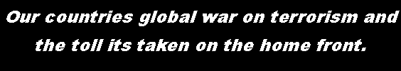 Text Box: Our countries global war on terrorism and the toll its taken on the home front. 